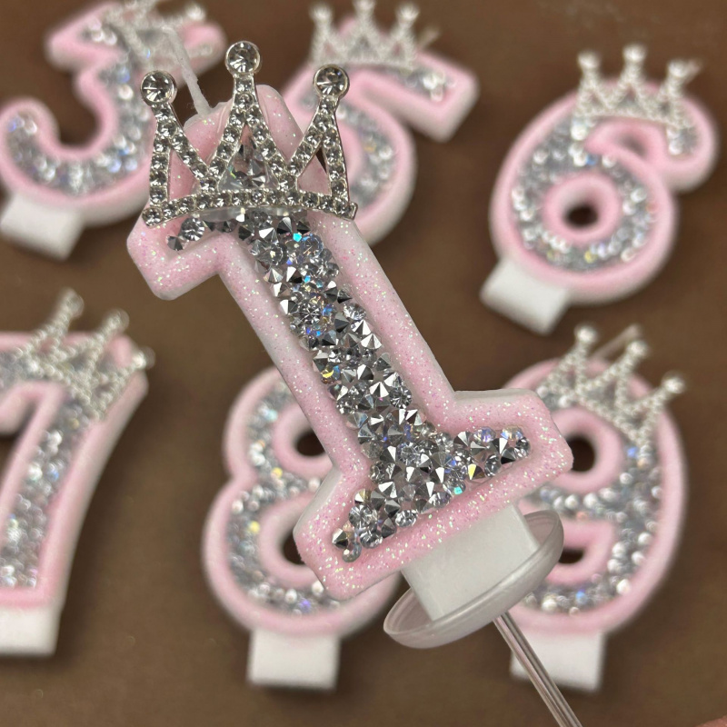 Digital Candles 0-9 Pink Silve - đánh giá và giá Paraffin Wax